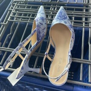 Nine West Floral Patterned Slingback Heels